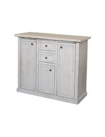MOBILI 2G - Madia Credenza 3 porte 2 cassetti bianco anticato 100 X 39 X 85 (392) VISTA FRONTALE