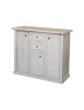 MOBILI 2G - Madia Credenza 3 porte 2 cassetti bianco anticato 100 X 39 X 85 (392) VISTA FRONTALE