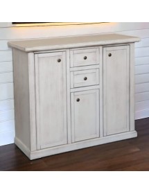 MOBILI 2G - Madia Credenza 3 porte 2 cassetti bianco anticato 100 X 39 X 85 (392) VISTA FRONTALE