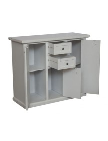 MOBILI 2G - Madia Credenza 3 porte 2 cassetti bianco anticato 100 X 39 X 85 (392) VISTA FRONTALE