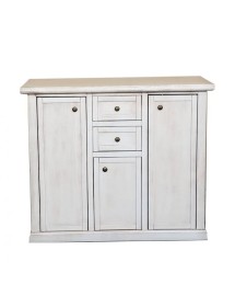 MOBILI 2G - Madia Credenza 3 porte 2 cassetti bianco anticato 100 X 39 X 85 (392) VISTA FRONTALE