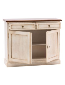 MOBILI 2G - Credenza 2 Ante  2 cassetti shabby Bicolore Legno 105X42X85 VISTA FRONTALE