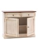 MOBILI 2G - Credenza 2 Ante  2 cassetti shabby Bicolore Legno 105X42X85 VISTA FRONTALE