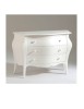 MOBILI 2G - Comò 3 cassetti bombato shabby legno bianco opaco 116X42X85 vista frontale