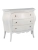 MOBILI 2G - Cassettiera sagomata 3 cassetti legno shabby bianco anticato 116x42X85 vista frontale