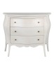 MOBILI 2G - Cassettiera sagomata 3 cassetti legno shabby bianco anticato 116x42X85 vista frontale