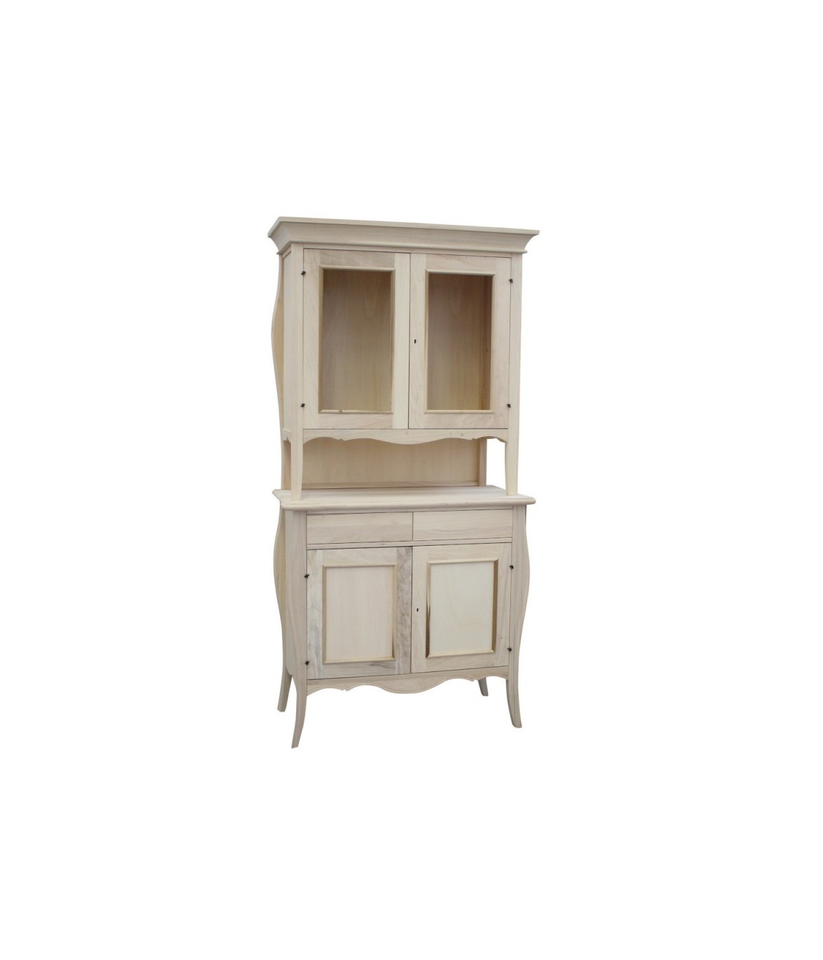 MOBILI 2G - CRISTALLIERA 4 ANTE 2 CASSETTI GREZZO L.105 P.50 H.209