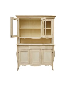 MOBILI 2G - CRISTALLIERA SAGOMATA 3 ANTE 3 CASSETTI GREZZO 151x50x214 vista frontale