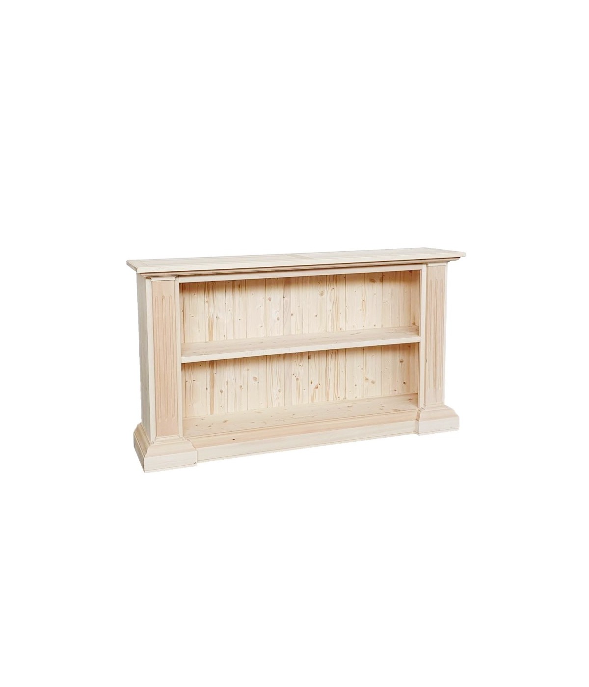 MOBILI 2G - LIBRERIA A GIORNO INTAGLIATA LEGNO GREZZO 177X40X101