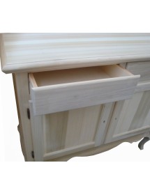 MOBILI 2G -  CREDENZA SAGOMATA IN LEGNO GREZZA 2 PORTE 2 CASSETTI