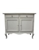 MOBILI 2G - Madia credenza 2 porte 2 cassetti legno shabby bianco consumato 114x49x97 (3064) VISTA FRONTALE