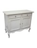 MOBILI 2G - Madia credenza 2 porte 2 cassetti legno shabby bianco consumato 114x49x97 (3064) VISTA FRONTALE