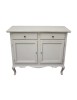 MOBILI 2G - Madia credenza 2 porte 2 cassetti legno shabby bianco consumato 114x49x97 (3064) VISTA FRONTALE