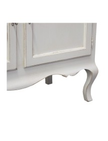 MOBILI 2G - Madia credenza 2 porte 2 cassetti legno shabby bianco consumato 114x49x97 (3064) VISTA FRONTALE