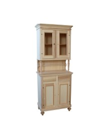 MOBILI 2G - Cristalliera in legno 2 Ante Arte Povera grezza 82x43x205 vista frontale