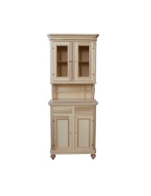 MOBILI 2G - Cristalliera in legno 2 Ante Arte Povera grezza 82x43x205 vista frontale
