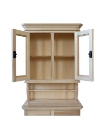 MOBILI 2G - Cristalliera in legno 2 Ante Arte Povera grezza 82x43x205 vista frontale