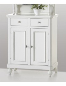 MOBILI 2G - Cristalliera 2 ante napoletana arte povera in legno bianco 82x43x205 vista frontale