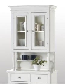 MOBILI 2G - Cristalliera 2 ante napoletana arte povera in legno bianco 82x43x205 vista frontale