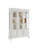 MOBILI 2G - Vetrina classica 3 ante arte shabby Legno bianco 144X45X200 (953) VISTA FRONTALE