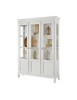 MOBILI 2G - Vetrina classica 3 ante arte shabby Legno bianco 144X45X200 (953) VISTA FRONTALE