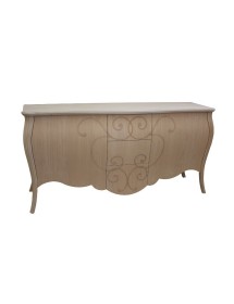 MOBILI 2G - MADIA CREDENZA IN LEGNO GREZZA BOMBATA 2 ANTE L.200 P.60 H.98