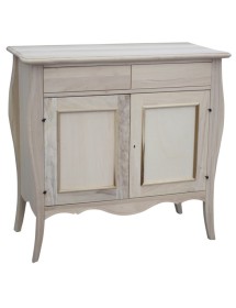 Cristalliera 2 Porte 2 Cassetti in Legno Avorio Patinato L.105 P.50 H.209