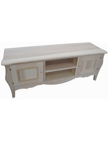 Porta TV Shabby Chic Bianco e Foglia Argento 160x50x61 cm