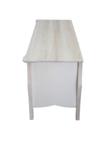 Porta TV Shabby Chic Bianco e Foglia Argento 160x50x61 cm