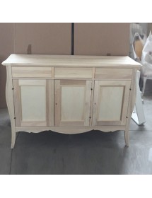 MADIA CREDENZA 3 PORTE IN LEGNO BIANCO OPACO L.151.P.50 H.105 (3088)