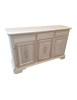 MOBILI 2G - MADIA CREDENZA IN LEGNO GREZZA 3 ANTE CON INTARSIO L.163 P.49 H.98