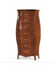 MOBILI 2G - Cassettiera bombata 7 cassetti classica legno noce bassano 73x37x141 (2155) VISTA FRONTALE