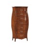 MOBILI 2G - Cassettiera bombata 7 cassetti classica legno noce bassano 73x37x141 (2155) VISTA FRONTALE