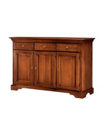 MOBILI 2G - Madia credenza arte povera 3 porte 3 cassetti legno tinta noce 147X45X93 (109) VISTA FRONTALE