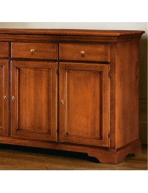 MOBILI 2G - Madia credenza arte povera 3 porte 3 cassetti legno tinta noce 147X45X93 (109) VISTA FRONTALE
