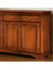 MOBILI 2G - Madia credenza arte povera 3 porte 3 cassetti legno tinta noce 147X45X93 (109) VISTA FRONTALE