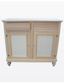 CREDENZA 2 PORTE IN LEGNO NOCE ARTE POVERA 112x49x98 (1100)