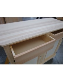 CREDENZA 2 PORTE IN LEGNO NOCE ARTE POVERA 112x49x98 (1100)