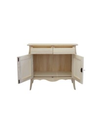 MADIA CREDENZA 2 PORTE 2 CASSETTI IN LEGNO AVORIO PATINATO L.105 P....