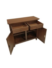 CREDENZA 2 PORTE IN LEGNO NOCE ARTE POVERA 112x49x98 (1100)