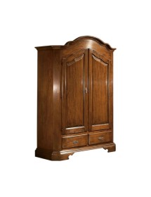 MOBILI 2G - ARMADIO IN LEGNO 2 PORTE ARTE POVERA TINTA NOCE 138X61X200 (471)