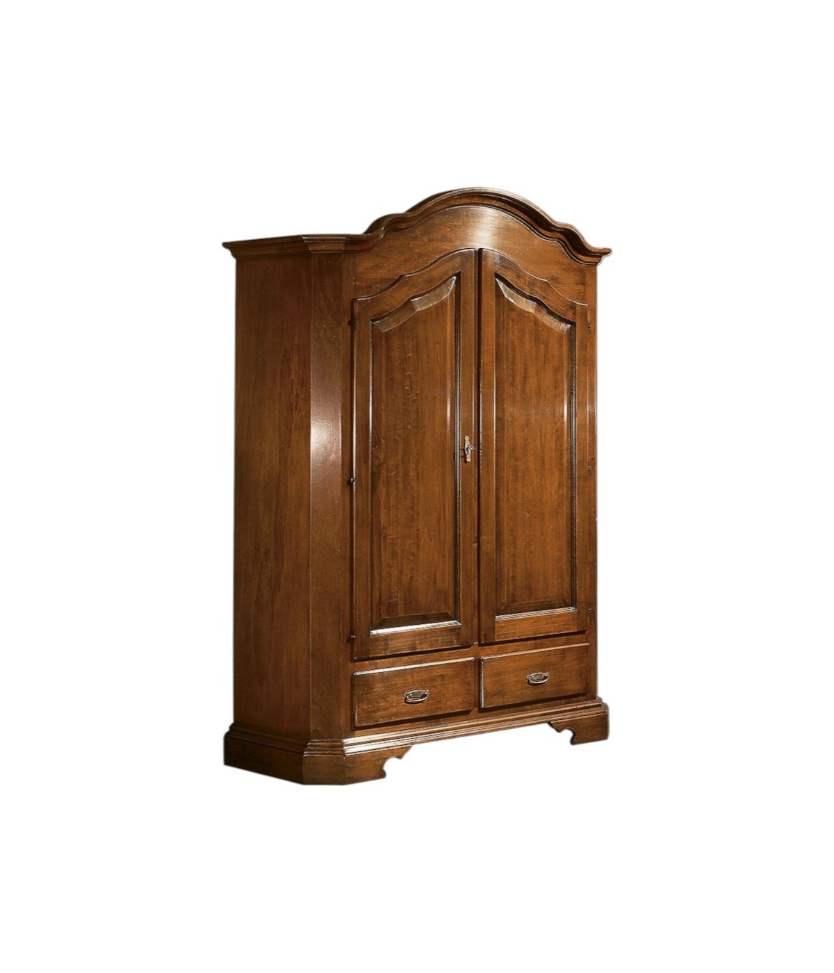 MOBILI 2G - ARMADIO IN LEGNO 2 PORTE ARTE POVERA TINTA NOCE 138X61X200 (471)