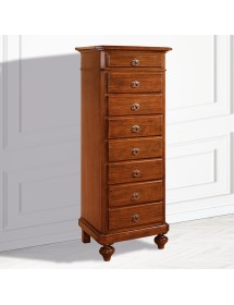 MOBILI 2G - Cassettiera 8 cassetti in legno arte povera tinta noce L.55 x P.45 H.149 (707) VISTA FRONTALE