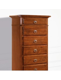 MOBILI 2G - Cassettiera 8 cassetti in legno arte povera tinta noce L.55 x P.45 H.149 (707) VISTA FRONTALE