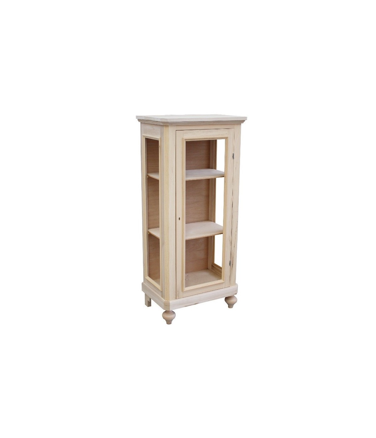 MOBILI 2G - VETRINA 1 ANTA IN LEGNO GREZZO L.60 P.40 H.131 (1102)