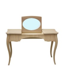 MOBILI 2G - TOELETTA IN LEGNO 2 CASSETTI GREZZO L.120 P.50 H.80 (059) vista frontale