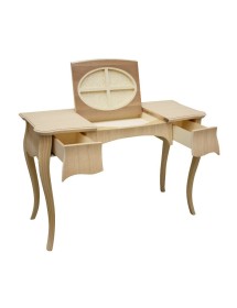 MOBILI 2G - TOELETTA IN LEGNO 2 CASSETTI GREZZO L.120 P.50 H.80 (059) vista frontale