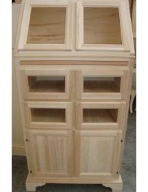 Dispensa shabby 2 ribalte, 2 porte e 4 cassetti legno decorata 82x4...