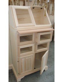 Dispensa shabby 2 ribalte, 2 porte e 4 cassetti legno decorata 82x4...