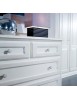 MOBILI 2G - Cassettiera 5 cassetti legno abete shabby bianco consumato 116X51X101 (308) VISTA FRONTALE